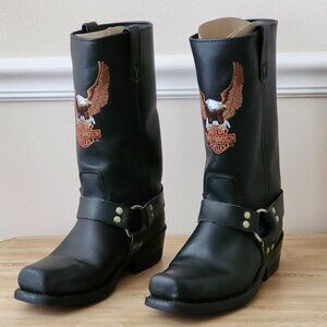 Harley Davidson Darren Eagle Leather Motorcycle Harness Boots Men's size 9